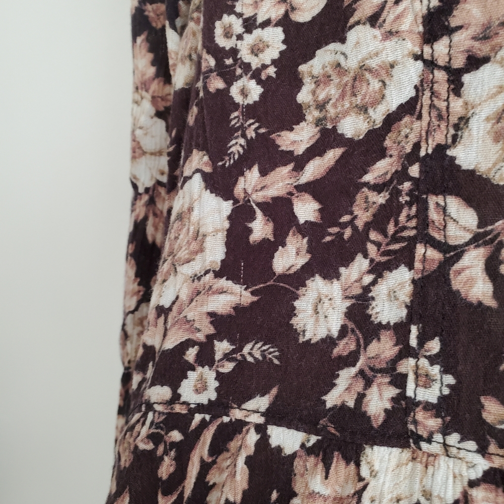 Denim & Supply Brown Floral Babydoll Mini Dress - Picture 9 of 11